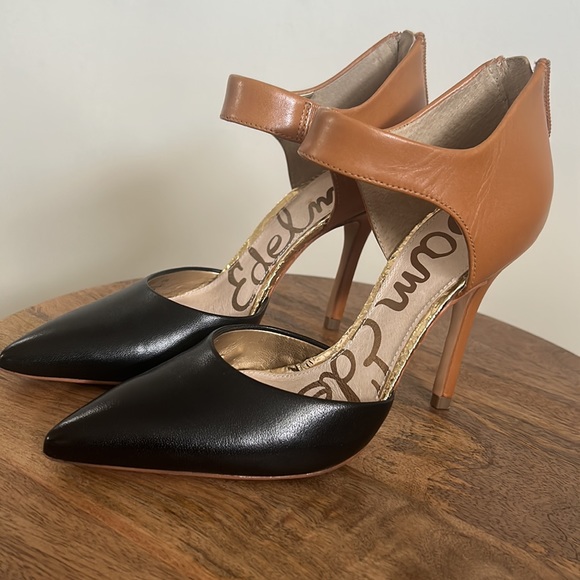 Sam Edelman DELLA, Black Camel with Gold Leather heel pumps Size 4 M - Picture 6 of 8